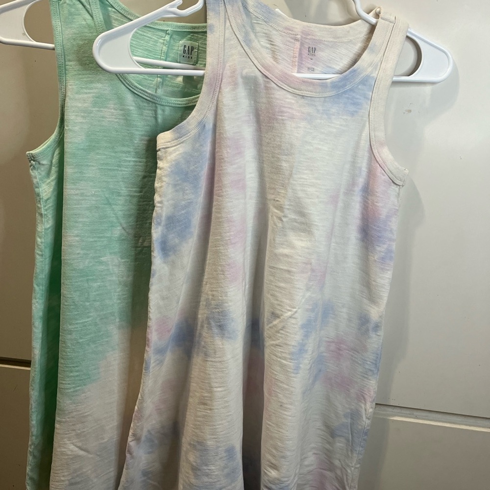 gap two green and pink dresses for girls